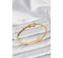 Düğüm Model Pirinç Gold Renk Kadın Kelepçe Bileklik - TJ-BB8229