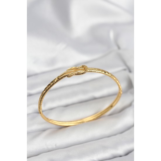 Pirinç Gold Renk Düğüm Model Kadın Kelepçe Bileklik - TJ-BB8230