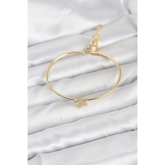 Yıldız Model Gold Renk Kadın Bileklik - TJ-BB8236