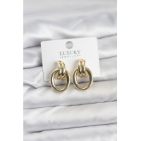 Gold Renk Pirinç Vintage Kadın Küpe TJ-BKP11625