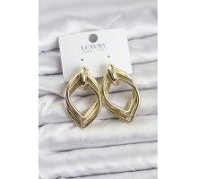 Vintage Gold Renk Pirinç Kadın Küpe - TJ-BKP11626