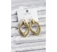 Vintage Gold Renk Pirinç Kadın Küpe - TJ-BKP11626