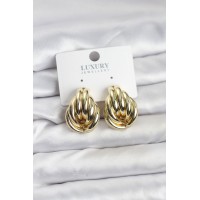 Pirinç Gold Renk Vintage Kadın Küpe TJ-BKP11627