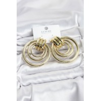 Pirinç Gold Renk Halka Model Vintage Kadın Küpe TJ-BKP11629
