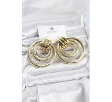 Pirinç Gold Renk Halka Model Vintage Kadın Küpe - TJ-BKP11629