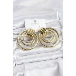 Pirinç Gold Renk Halka Model Vintage Kadın Küpe TJ-BKP11629