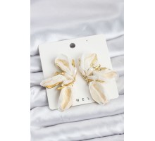 Lotus Model Beyaz Renk Tüllü Kadın Küpe - TJ-BKP11634