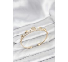Yıldız Model Gold Renk Pirinç Kadın Bileklik - TJ-BB8247