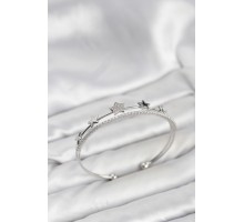 Yıldız Model Gümüş Renk Pirinç Kadın Bileklik - TJ-BB8248