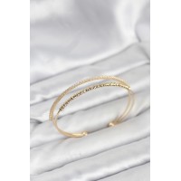 Dorika Model Pirinç Gold Renk Kadın Bileklik TJ-BB8249