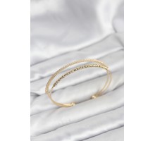 Dorika Model Pirinç Gold Renk Kadın Bileklik - TJ-BB8249