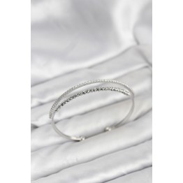 Dorika Model Pirinç Gümüş Renk Kadın Bileklik TJ-BB8250