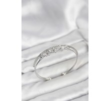 Çiçek Model Pirinç Gümüş Renk Kadın Bileklik - TJ-BB8252