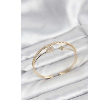 Yonca Model Pirinç Gold Renk Kadın Bileklik - TJ-BB8259
