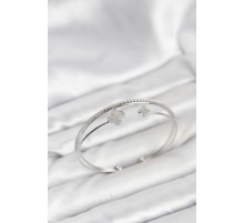 Yonca Model Pirinç Gümüş Renk Kadın Bileklik - TJ-BB8260