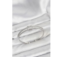 Pirinç Gümüş Renk Baget Model Kadın Bileklik - TJ-BB8264