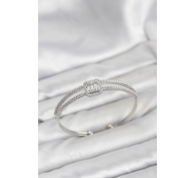 Pirinç Gümüş Renk Baget Model Kadın Bileklik - TJ-BB8264