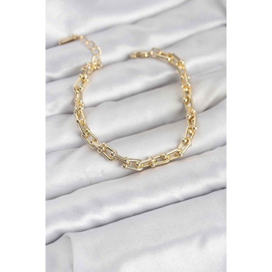 Gold Renk Tifani Model Pirinç Kadın Bileklik - TJ-BB8267
