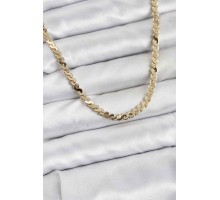 Pirinç Gold Renk Yassı Zincir Kadın Kolye - TJ-BKO10818