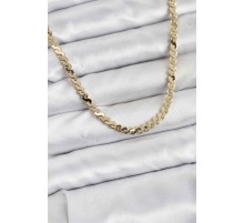 Pirinç Gold Renk Yassı Zincir Kadın Kolye - TJ-BKO10818