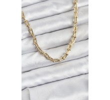 Gold Renk Pirinç Tifani Model Kadın Kolye - TJ-BKO10819