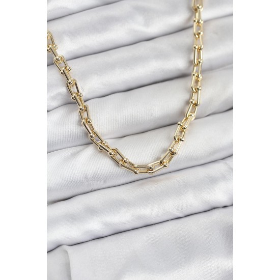 Gold Renk Pirinç Tifani Model Kadın Kolye - TJ-BKO10819