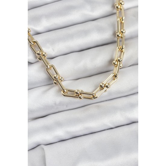 Pirinç Gold Renk Tifani Model Kadın Kolye - TJ-BKO10822