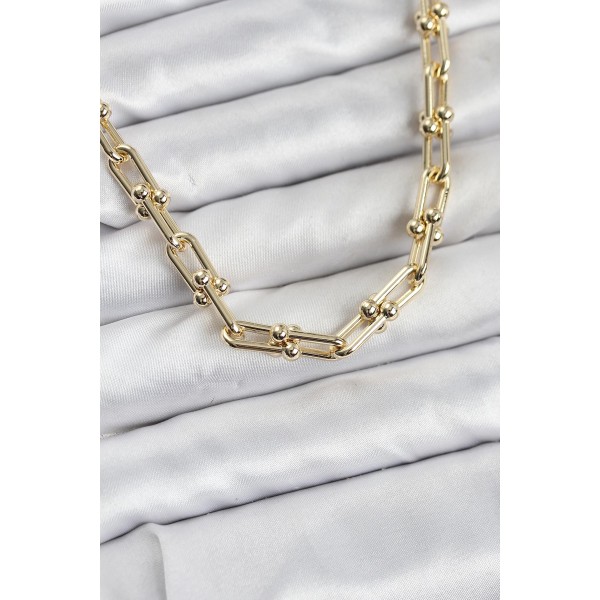 Pirinç Gold Renk Tifani Model Kadın Kolye - TJ-BKO10822