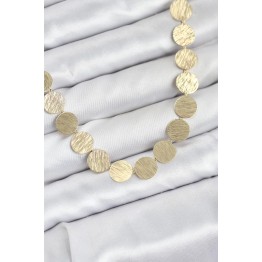 Yuvarlak Plaka Model Gold Renk Kadın Kolye TJ-BKO10827