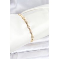 Pirinç Gold Renk VIP Seri Punta Model Zirkon Taşlı Kadın Bileklik TJ-BB8269