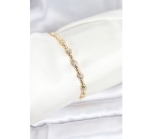 Pirinç Gold Renk VIP Seri Punta Model Zirkon Taşlı Kadın Bileklik - TJ-BB8269