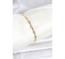 Pirinç Gold Renk VIP Seri Punta Model Zirkon Taşlı Kadın Bileklik - TJ-BB8269