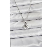 316L Çelik Zincir Gümüş Renk Deniz Kabuğu ve Deniz Yıldızı Model Zirkon Taşlı Kadın Kolye - TJ-BKO10840