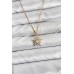 316L Çelik Zincir Gold Renk Yıldız Model Zirkon Taşlı Kadın Kolye - TJ-BKO10844