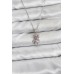 316L Çelik Zincir Gümüş Renk Teddy Bear Model Zirkon Taşlı Kadın Kolye - TJ-BKO10853
