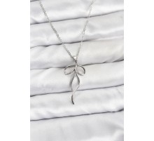 316L Çelik Zincir Gümüş Renk Fiyonk Model Kadın Kolye - TJ-BKO10868