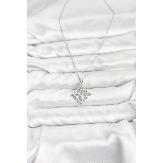 316L Çelik Zincir Gümüş Renk Sonsuzluk Model Zirkon Taşlı Kadın Kolye - TJ-BKO10872