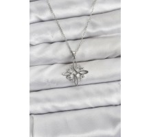 316L Çelik Zincir Gümüş Renk Sonsuzluk Model Zirkon Taşlı Kadın Kolye - TJ-BKO10872