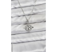 316L Çelik Zincir Gümüş Renk Sonsuzluk Model Zirkon Taşlı Kadın Kolye - TJ-BKO10872