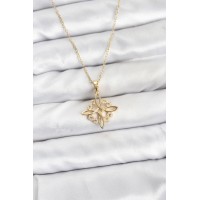 316L Çelik Zincir Gold Renk Sonsuzluk Model Zirkon Taşlı Kadın Kolye TJ-BKO10873