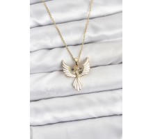 316L Çelik Zincir Gold Renk Anka Kuşu Model Kadın Kolye - TJ-BKO10879