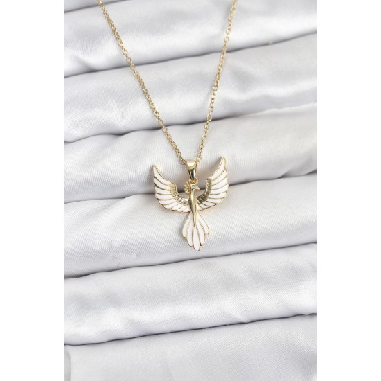 316L Çelik Zincir Gold Renk Anka Kuşu Model Kadın Kolye - TJ-BKO10879