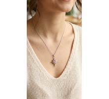 316L Çelik Gümüş Renk Zirkon Taşlı Kutup Yıldızı Model Kadın Kolye - TJ-BKO10912