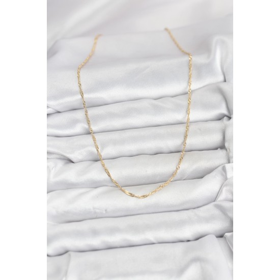 CM 14K Gold Renk Pirinç Ezme Burgu Model Kadın Kolye - TJ-BKO10916