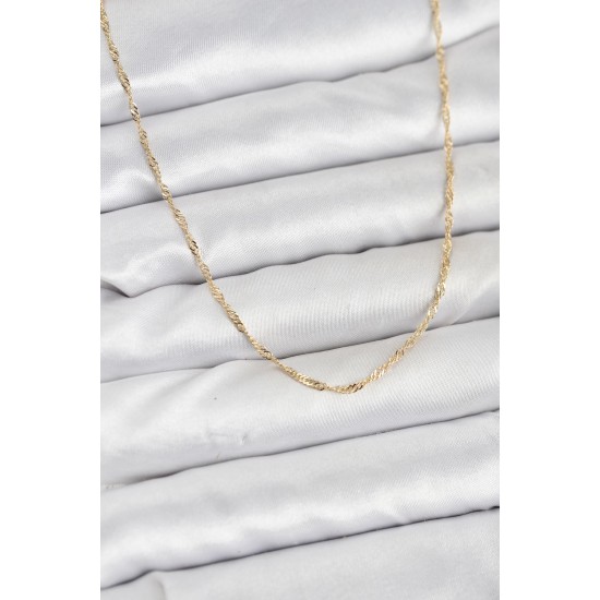 CM 14K Gold Renk Pirinç Ezme Burgu Model Kadın Kolye - TJ-BKO10916