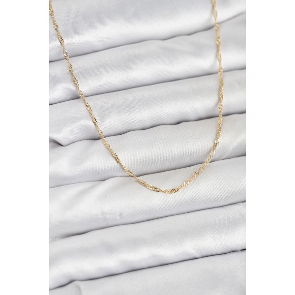 CM 14K Gold Renk Pirinç Ezme Burgu Model Kadın Kolye - TJ-BKO10916