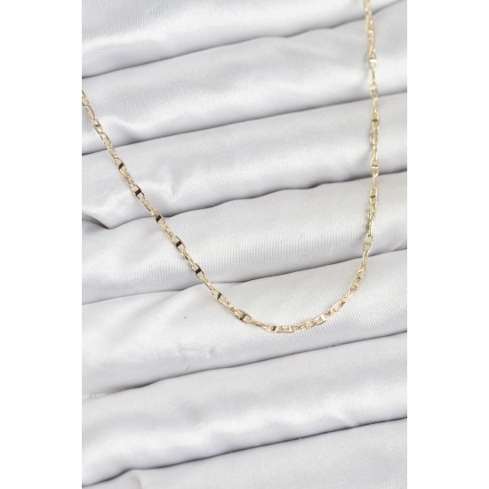 CM 14K Gold Renk Pirinç Gemi Zinciri Model Kadın Kolye - TJ-BKO10918