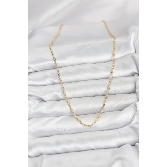 CM 14K Gold Renk Yassı Burgulu Model Kadın Kolye - TJ-BKO10921