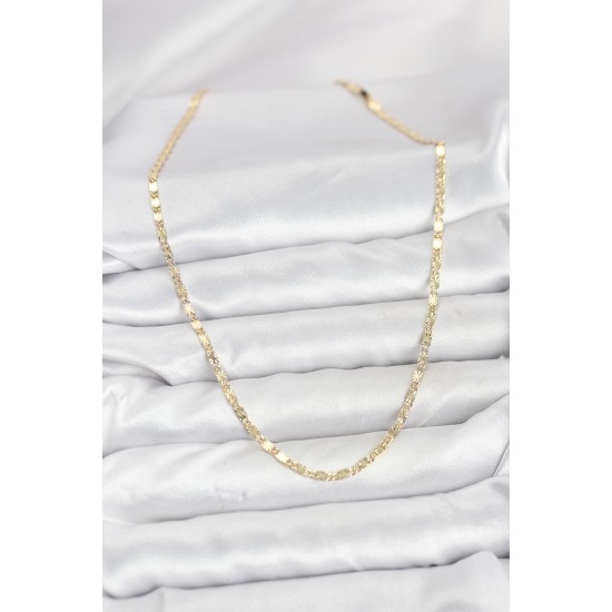 CM 14K Gold Renk Lazerli Zincir Model Kadın Kolye - TJ-BKO10923