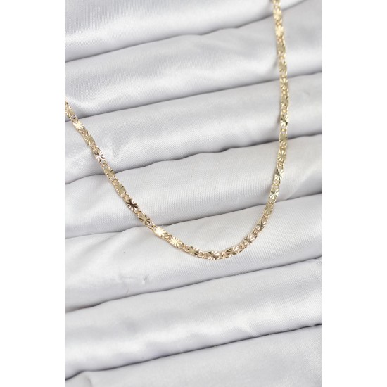 CM 14K Gold Renk Lazerli Zincir Model Kadın Kolye - TJ-BKO10923